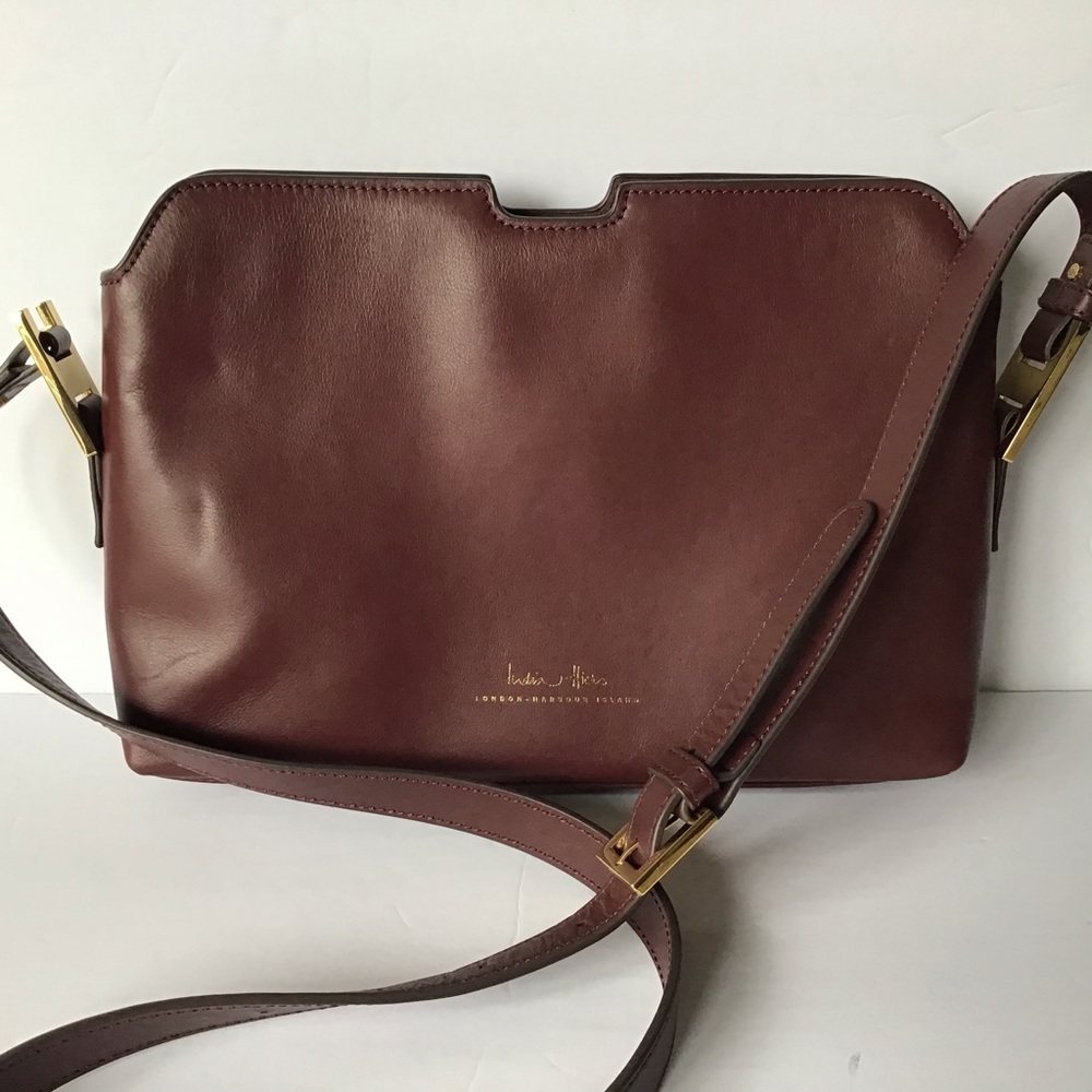 INDIA HICKS Maddison May Burgundy Leather Handbag